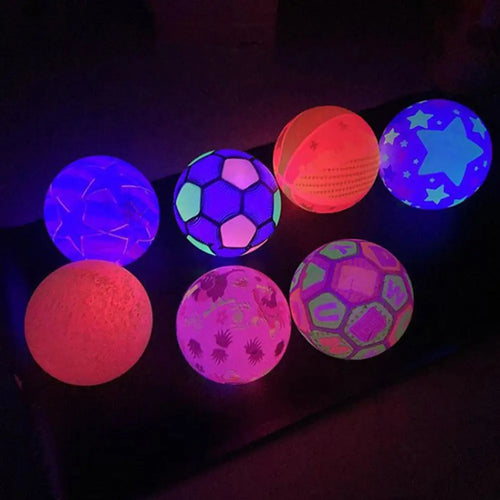 2 Pcs Bright Glowing LED Soccer Ball Toy Outdoor Sports Entertainment Small Football Night Play Training Light up Ball Glowing