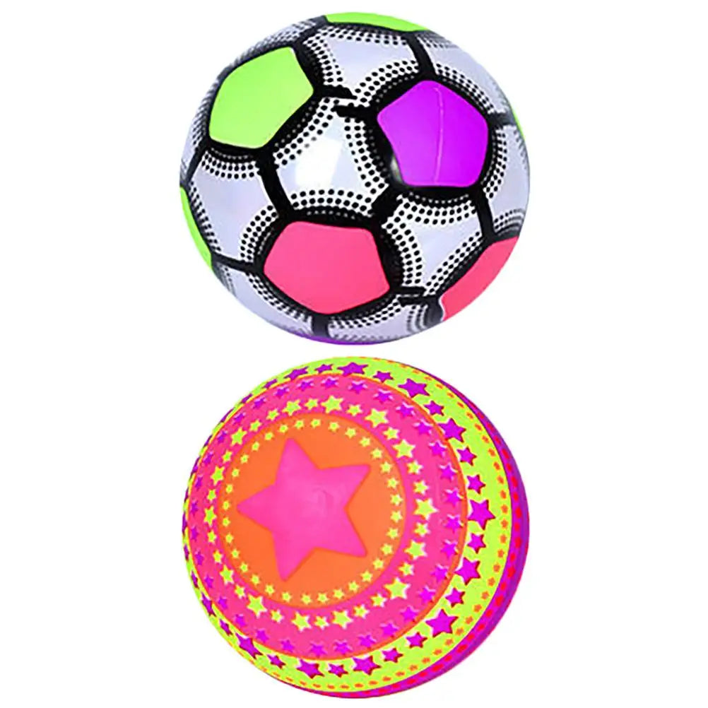 2 Pcs Bright Glowing LED Soccer Ball Toy Outdoor Sports Entertainment Small Football Night Play Training Light up Ball Glowing