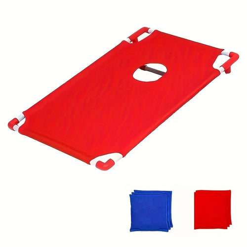 1Set Red and Blue Portable Corn Hole Game Set Foldable and Durable Beach Bag Game