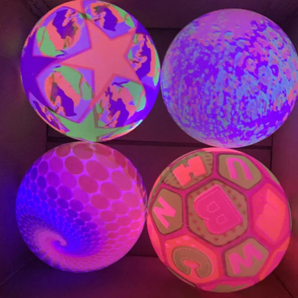 2 Pcs Bright Glowing LED Soccer Ball Toy Outdoor Sports Entertainment Small Football Night Play Training Light up Ball Glowing