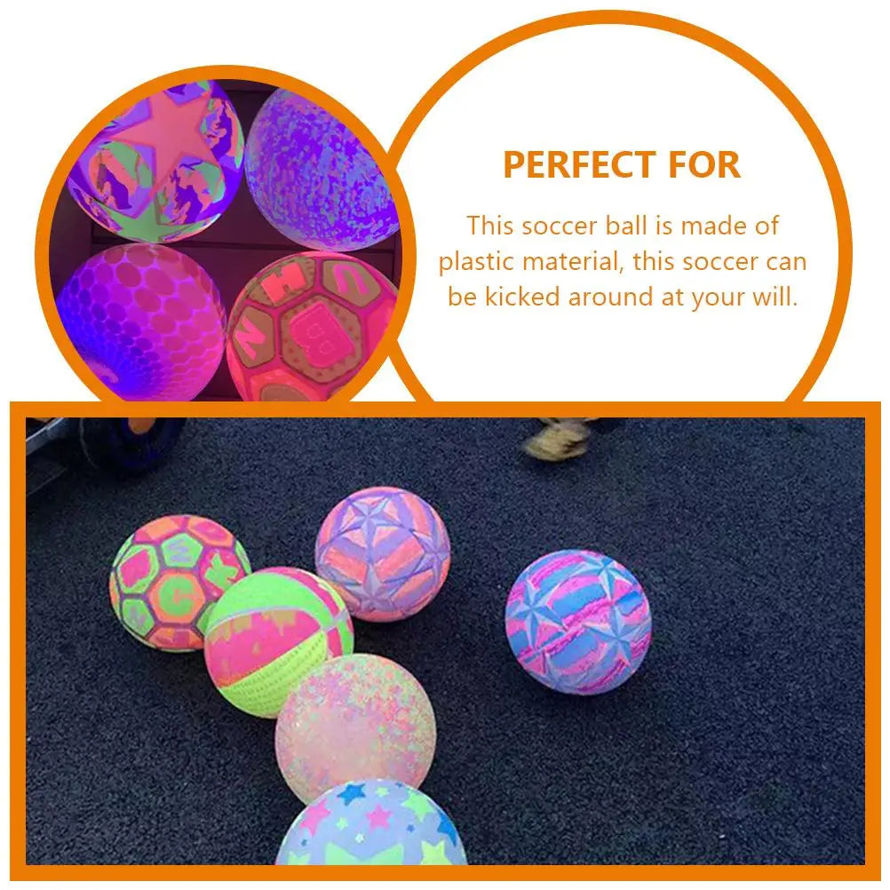 2 Pcs Bright Glowing LED Soccer Ball Toy Outdoor Sports Entertainment Small Football Night Play Training Light up Ball Glowing